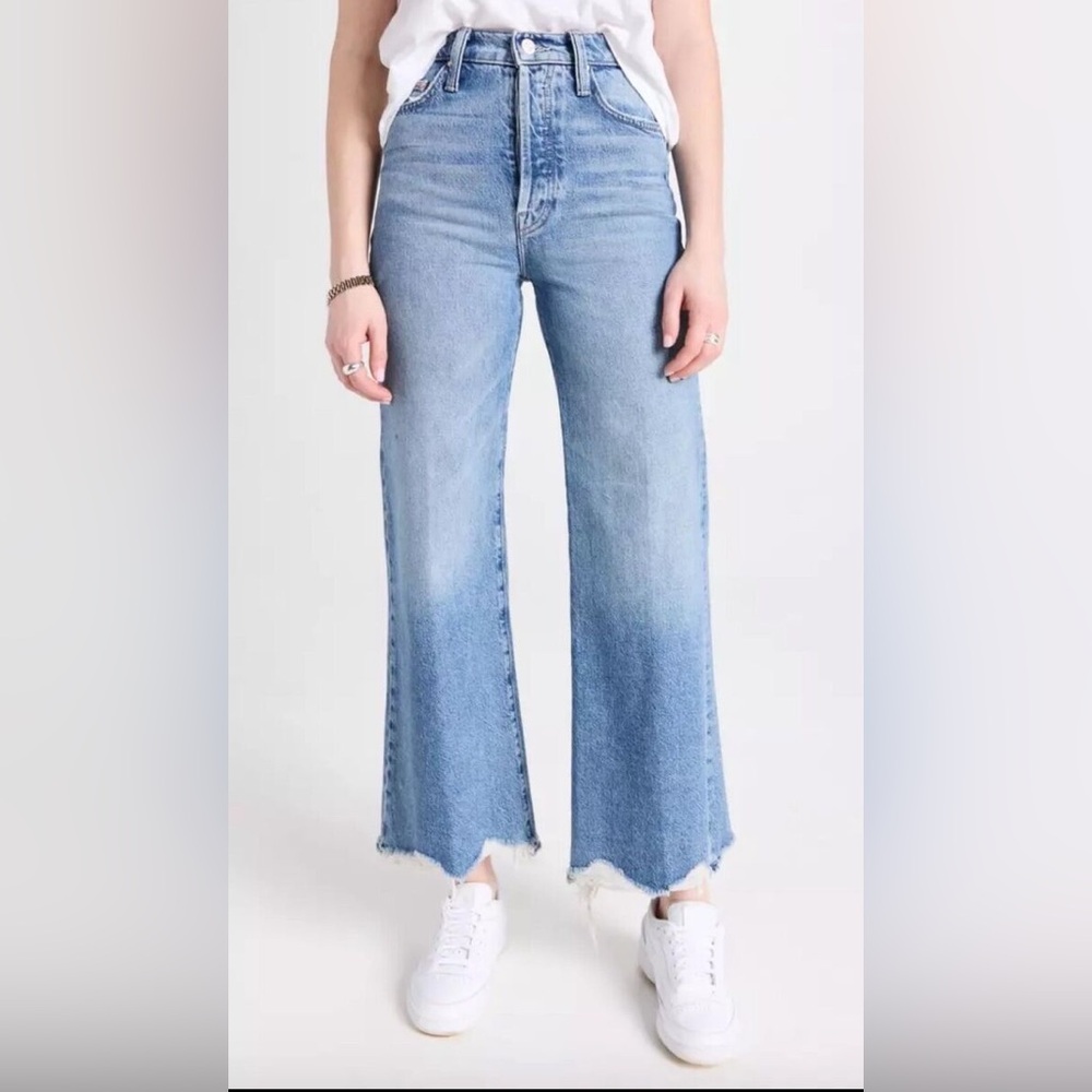 NWT Mother Jeans The Tomcat Roller Chew Hem High Rise Wide Leg Jeans Sz 25